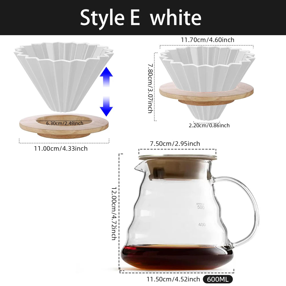 Conjunto de Jarra Borosilicato e Filtro de Café Reutilizável