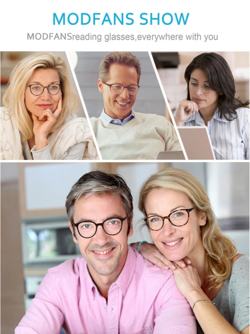 Óculos de Leitura Lupa para Homens e Mulheres – Armação Redonda Clássica com Mola nas Hastes (+0,5 até +4,0)