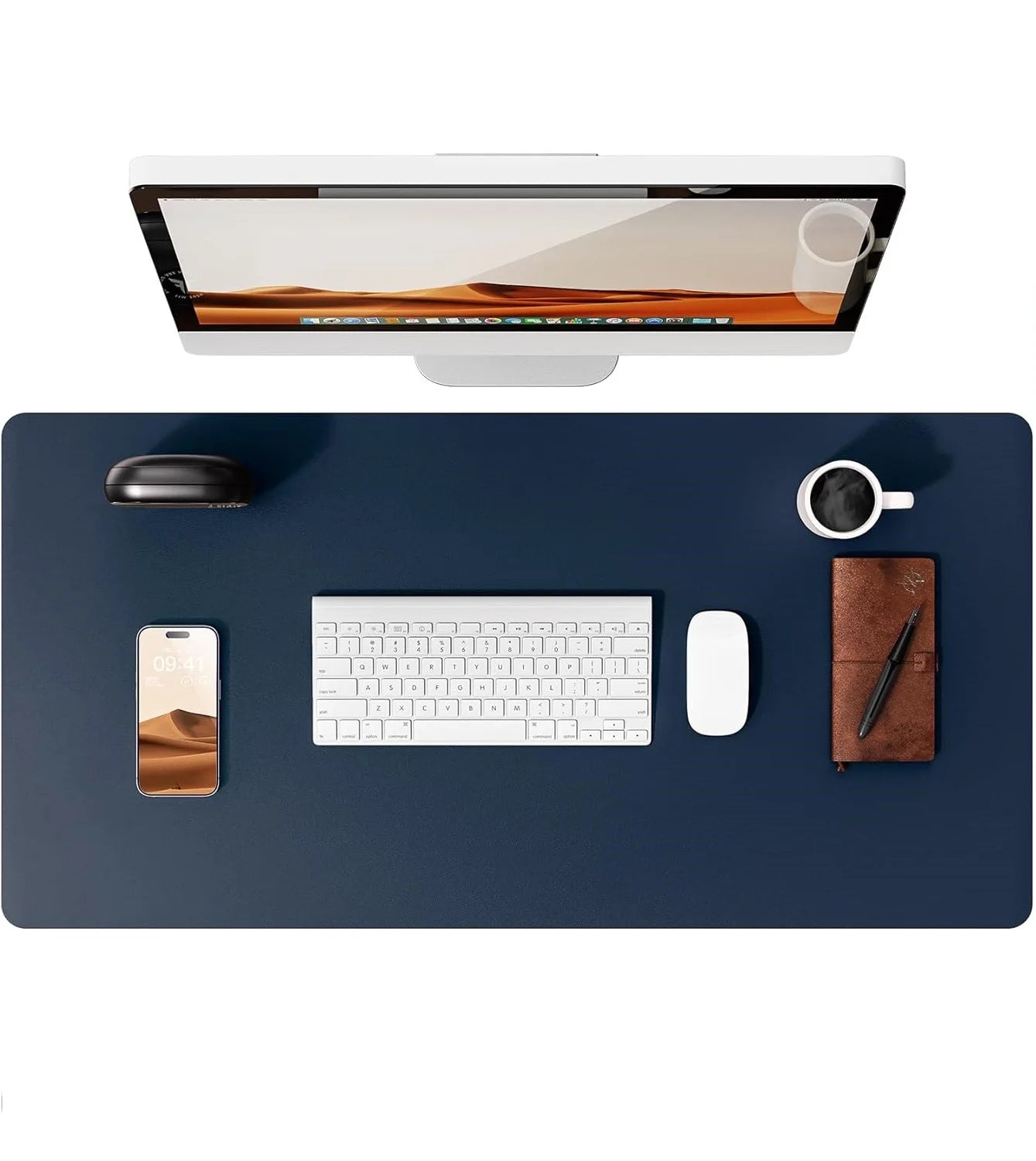 Grande Mouse Pad Protetor de Mesa Couro PU