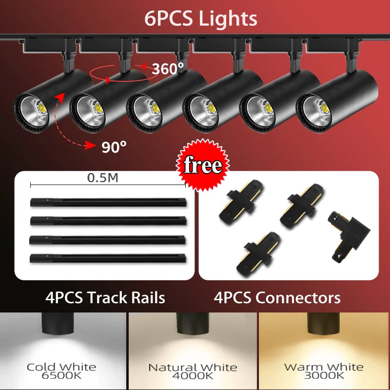 Luminária de Trilho LED – Conjunto Completo