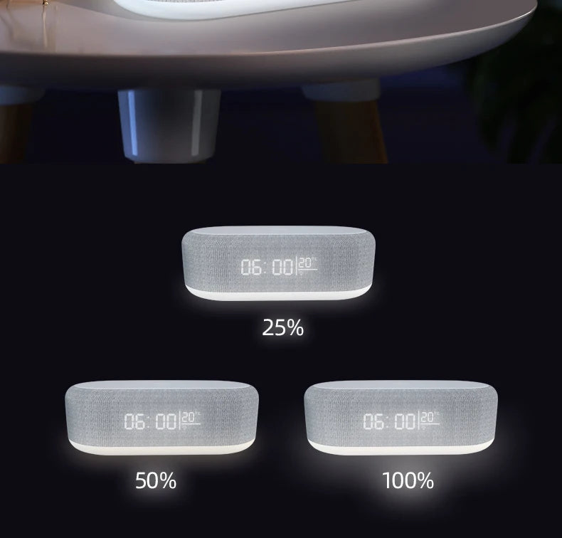 Despertador Carregador Sem Fio – Relógio LED, Luz Noturna, Termômetro e Base de Carregamento