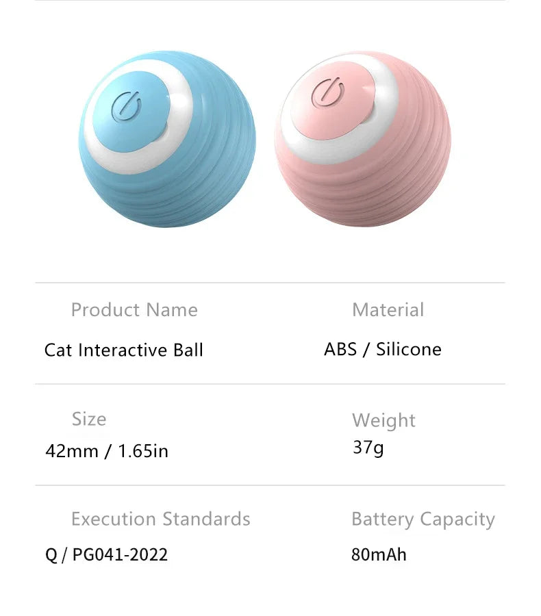 Bola Interativa Inteligente para Gatos – Brinquedo Eletrônico com Rolamento Automático e Efeitos Mágicos