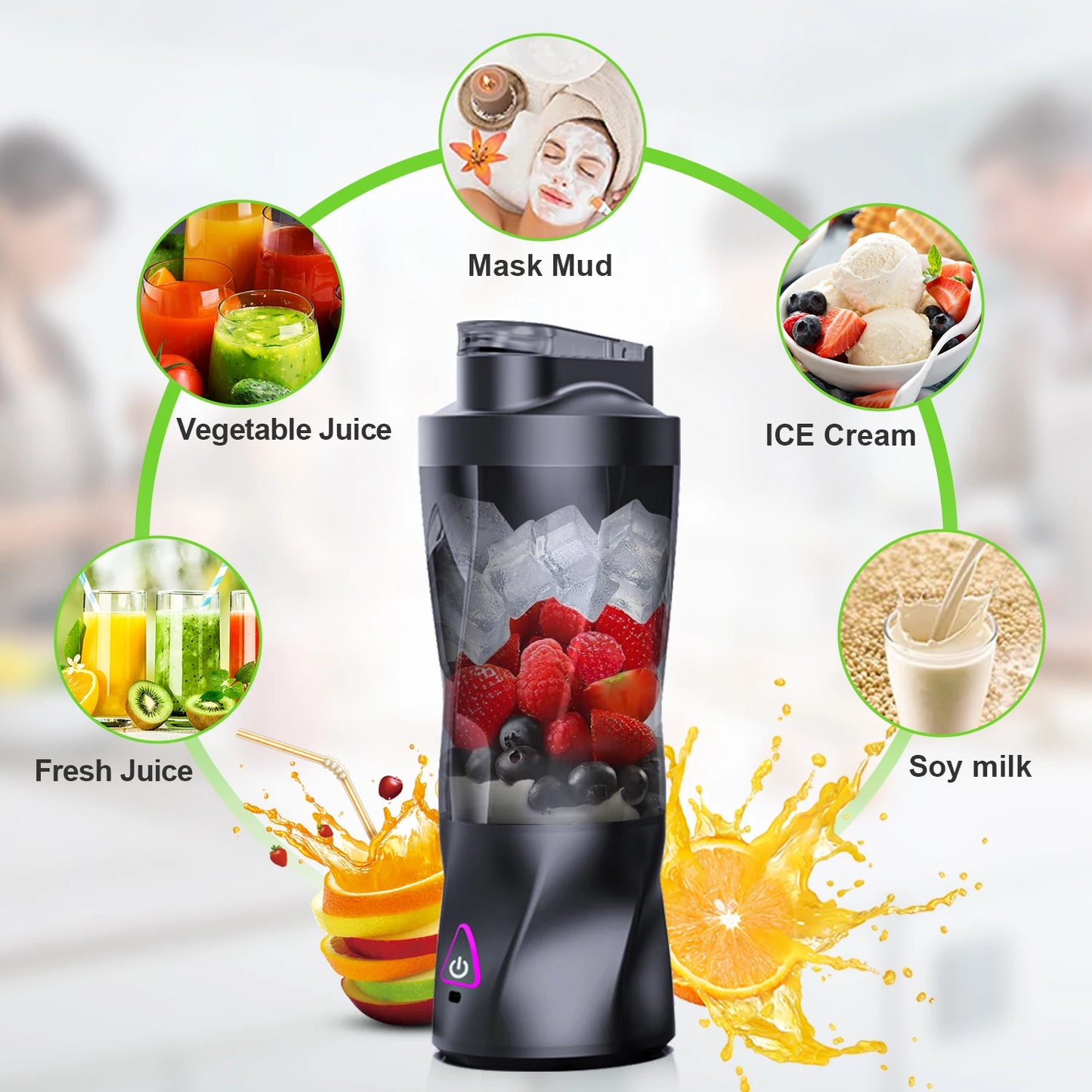 Liquidificador Espremedor Elétrico Portátil Sem Fio