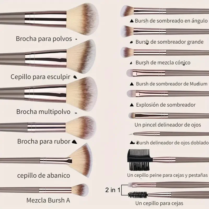 Conjunto Profissional de Pincéis Esponjas de Maquiagem