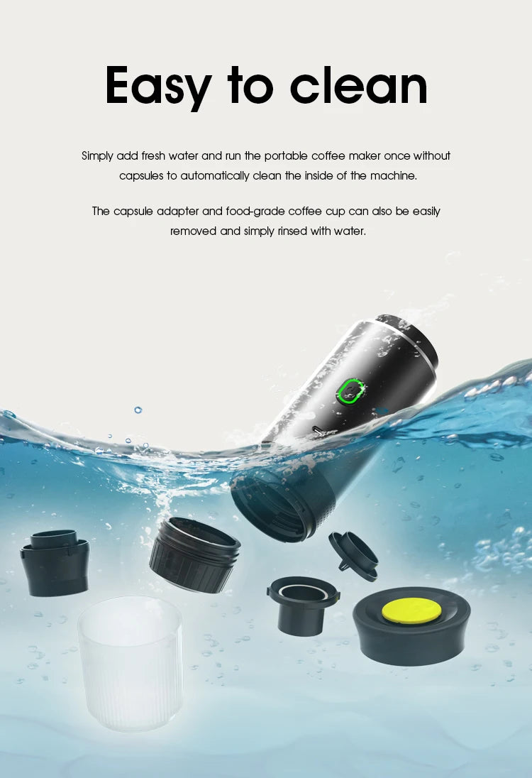 Cafeteira Portátil USB café moído ou cápsulas