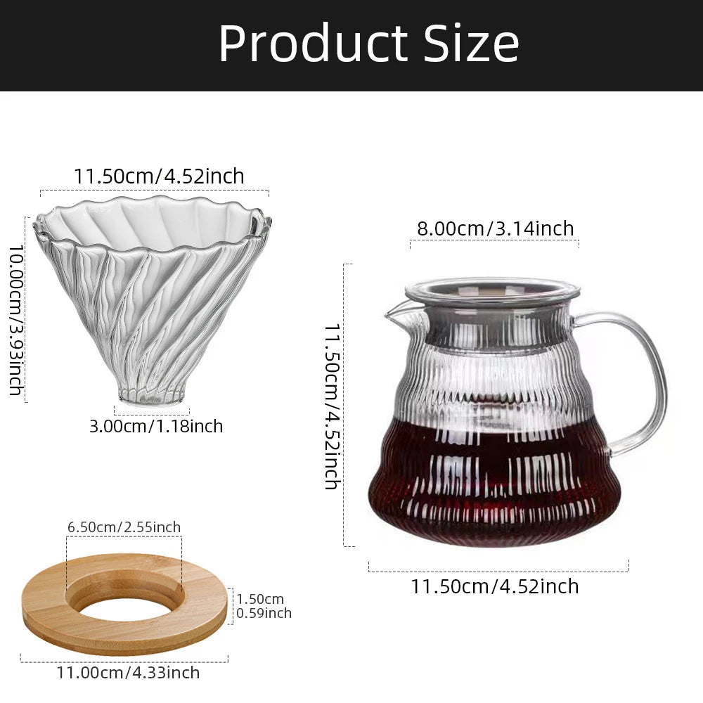 Conjunto de Jarra Borosilicato e Filtro de Café Reutilizável