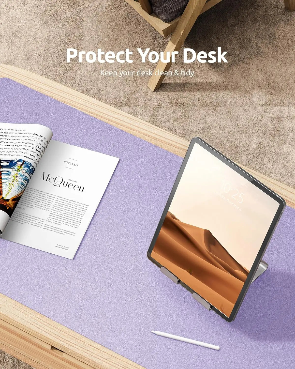 Grande Mouse Pad Protetor de Mesa Couro PU