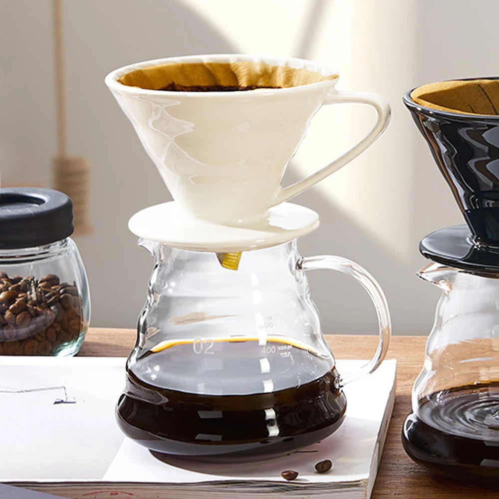 Conjunto de Jarra Borosilicato e Filtro de Café Reutilizável