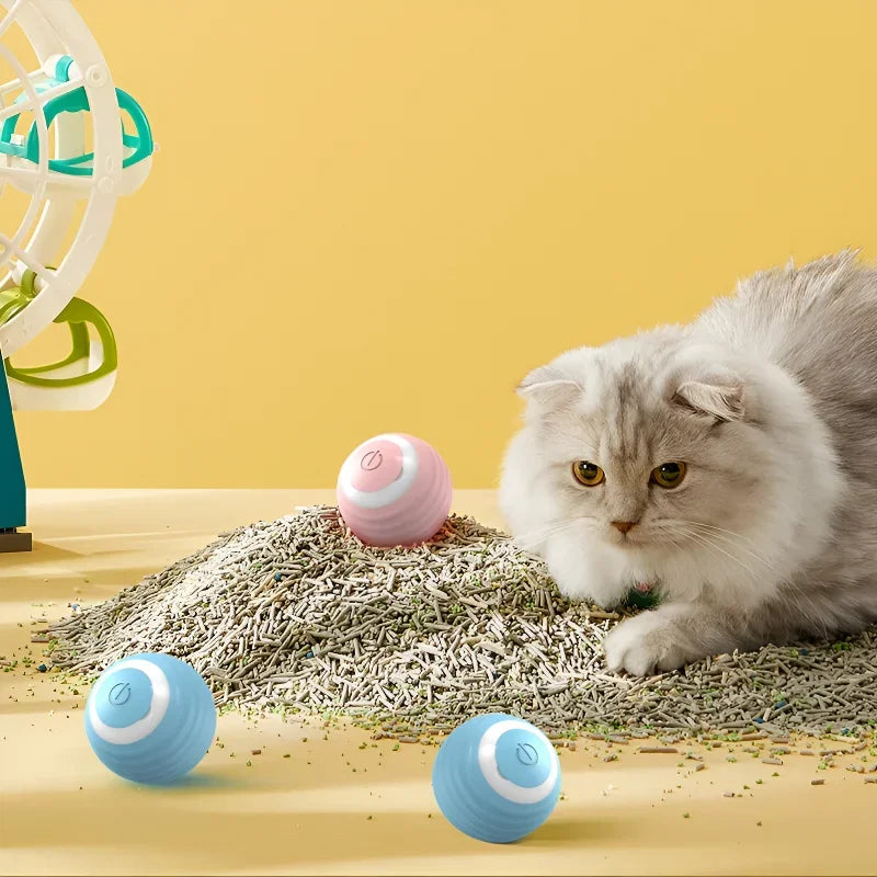 Bola Interativa Inteligente para Gatos – Brinquedo Eletrônico com Rolamento Automático e Efeitos Mágicos