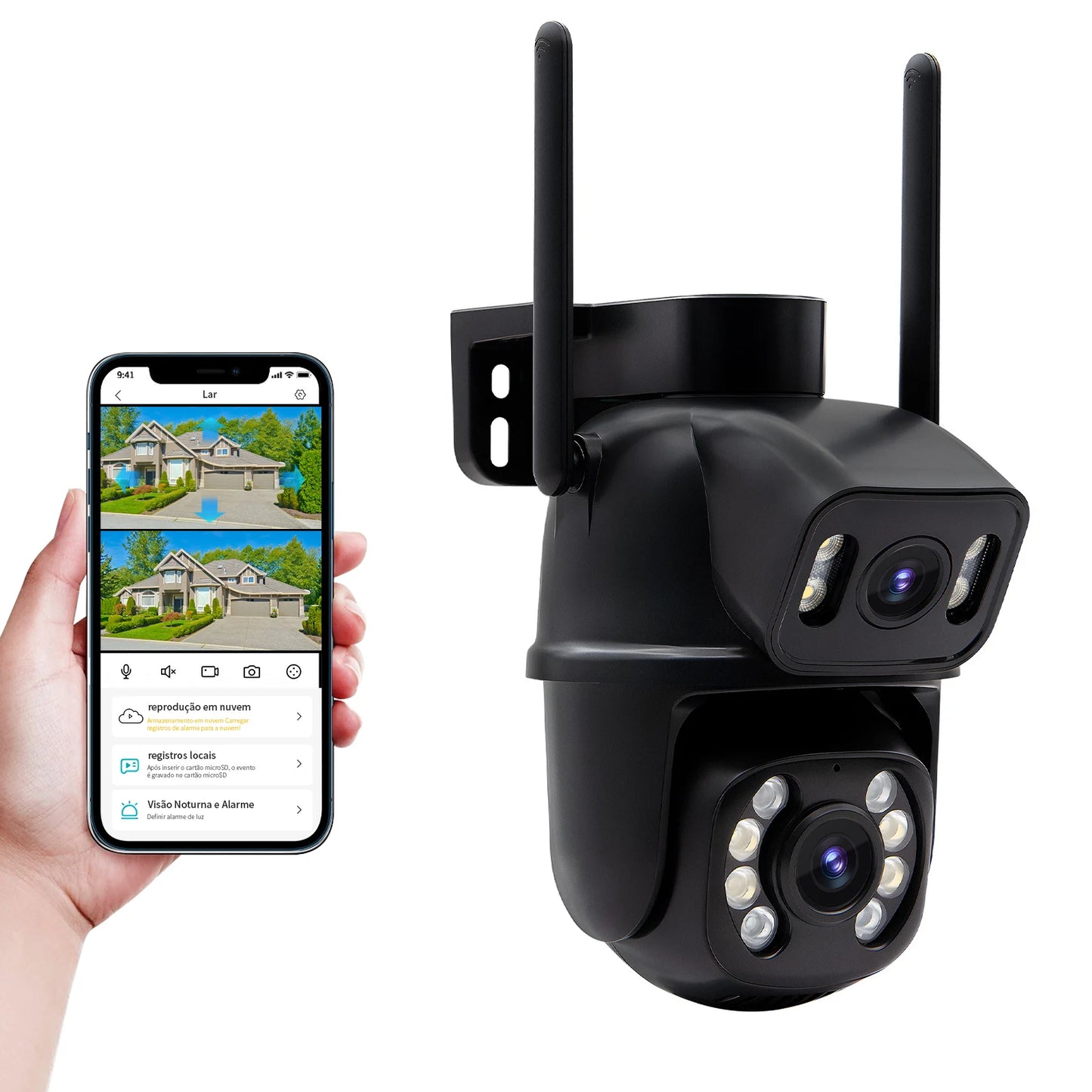 Câmera de Segurança Wi-Fi 4K Ultra HD à Prova d’Água
