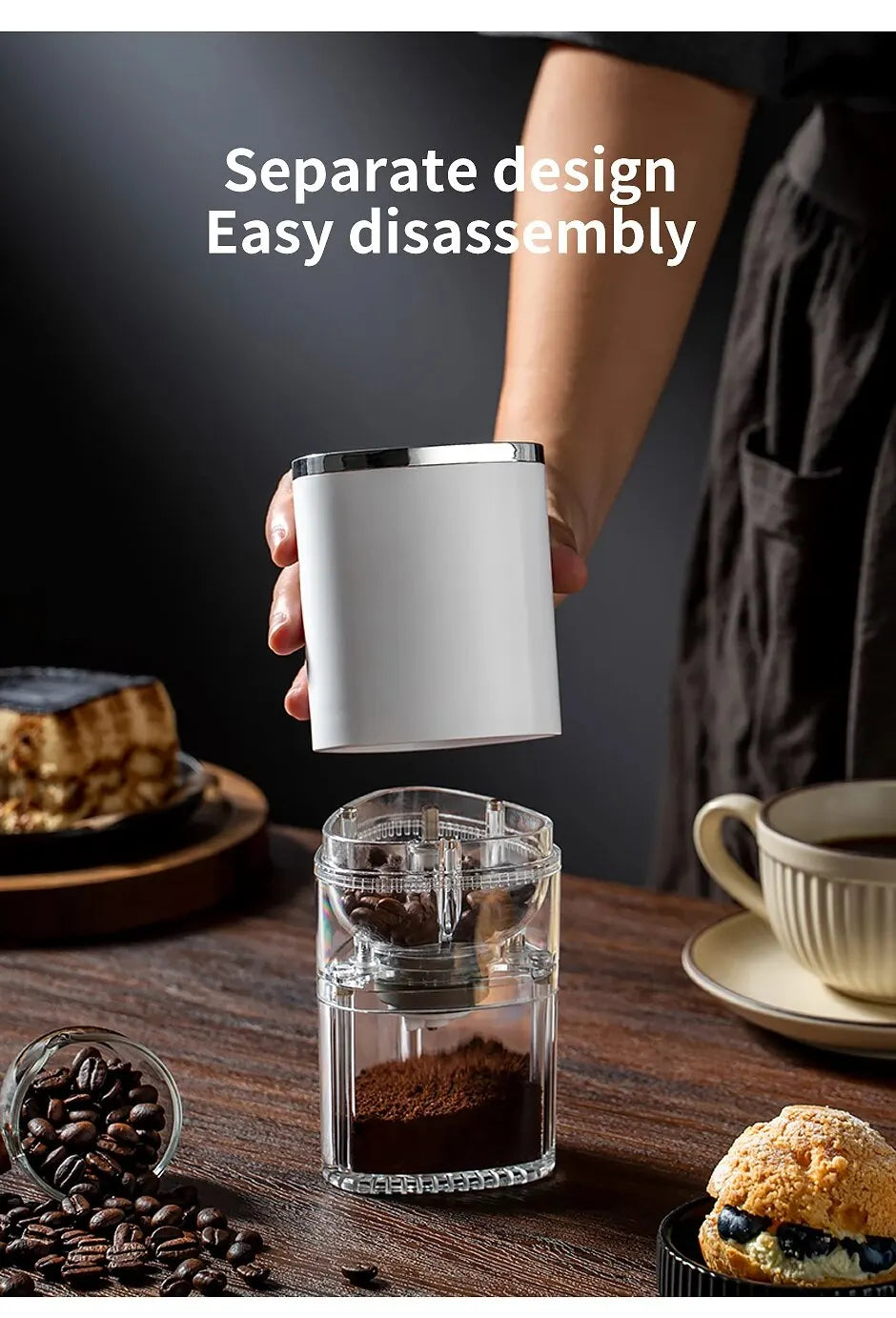 Moedor de Café Elétrico Portátil USB