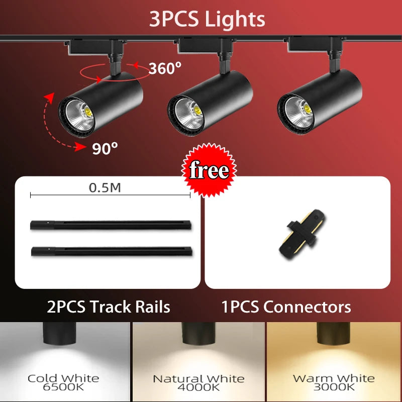 Luminária de Trilho LED – Conjunto Completo