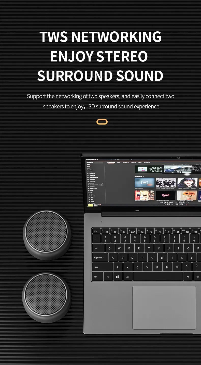 Alto-falante Bluetooth Portátil – Som Estéreo com Graves Potentes e Carregamento USB