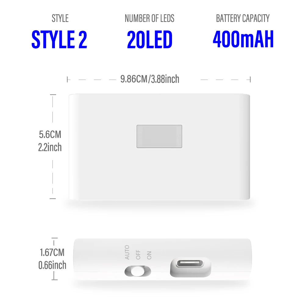 Luz Noturna LED por Indução – Sem Fio, Recarregável via USB