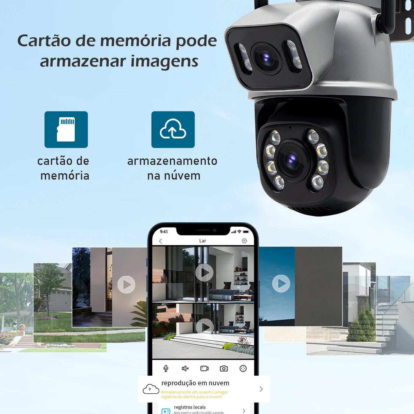Câmera de Segurança Wi-Fi 4K Ultra HD à Prova d’Água