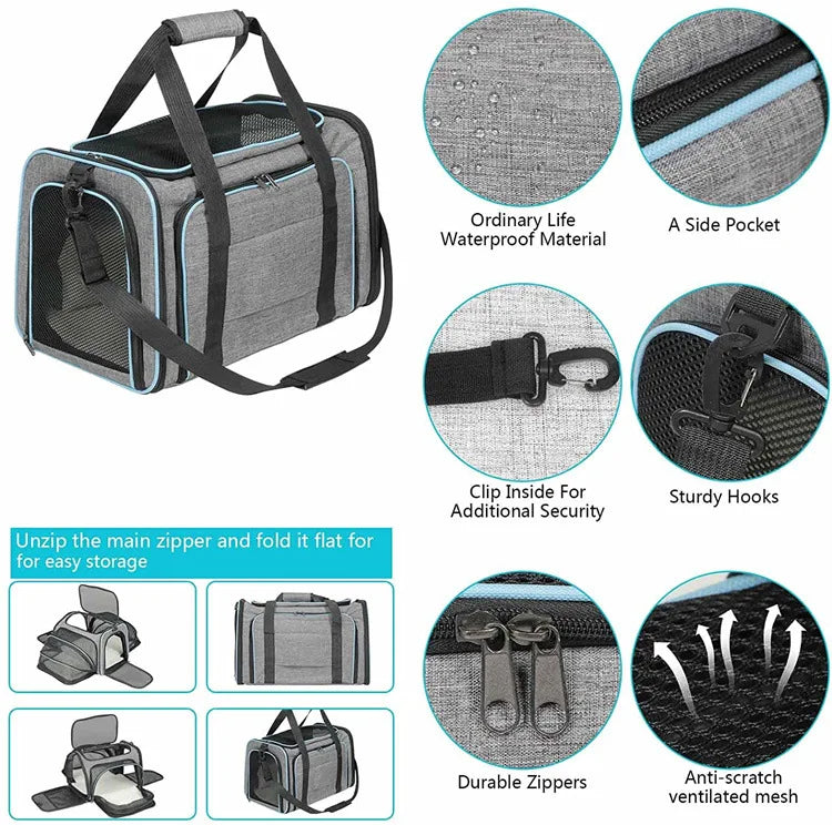 Bolsa de Transporte Pet Expansível e Dobrável
