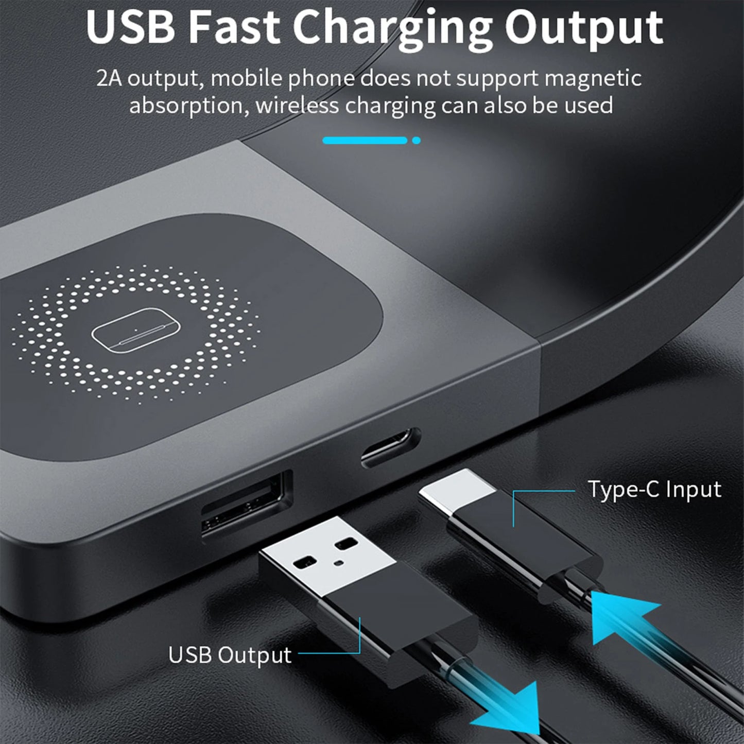 Carregador Sem Fio 4 em 1 com Estrutura de Metal – Rápido Magnético para iPhone , Apple Watch e AirPods