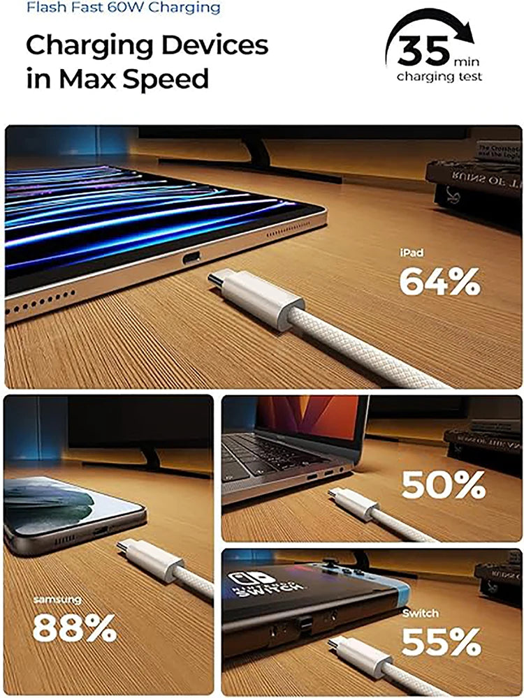 Cabo USB-C Type C - Carregamento Rápido