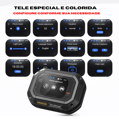 Fone de Ouvido Tradutor à Prova d’Água Longa Duração de Bateria