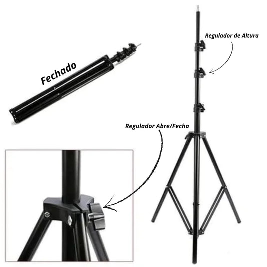 Tripé para Ring Light 1,2 m Preto