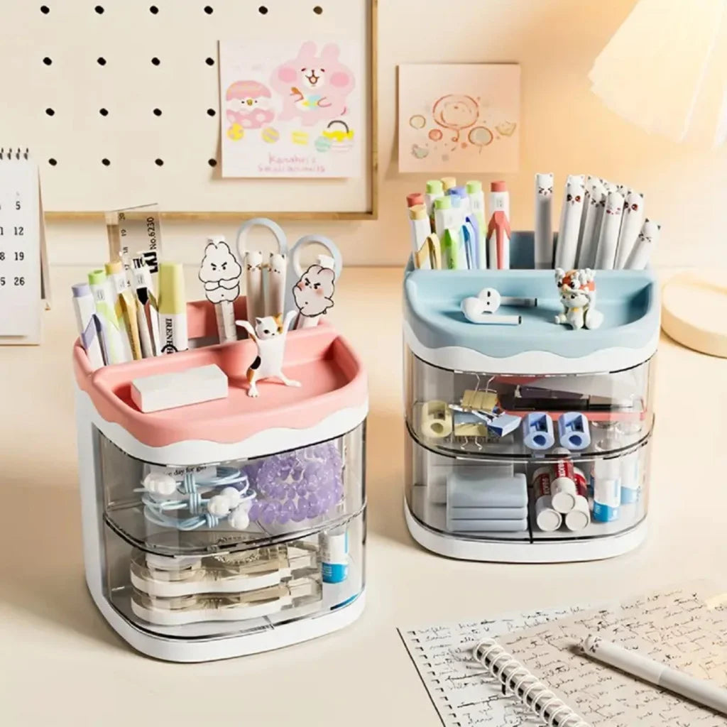 Organizador de Mesa  com Divisores e Gaveta