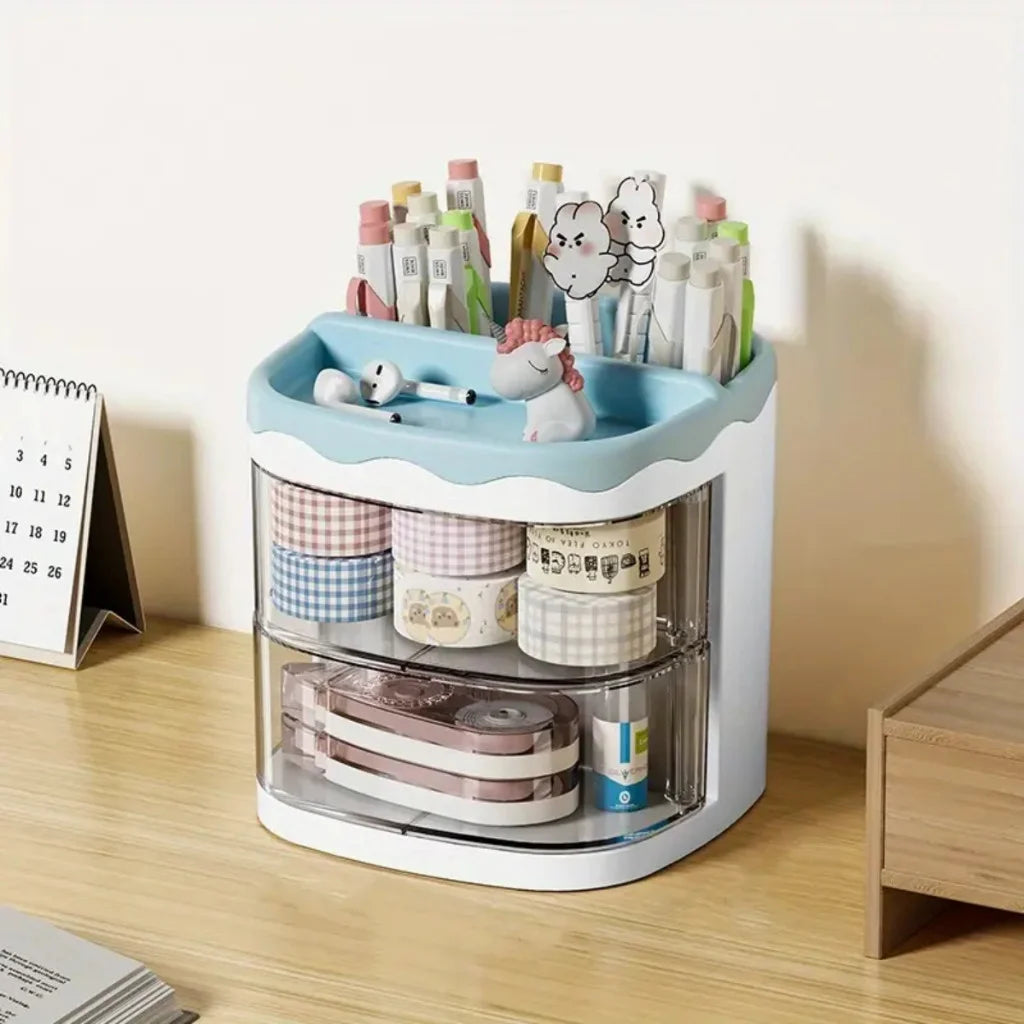 Organizador de Mesa  com Divisores e Gaveta