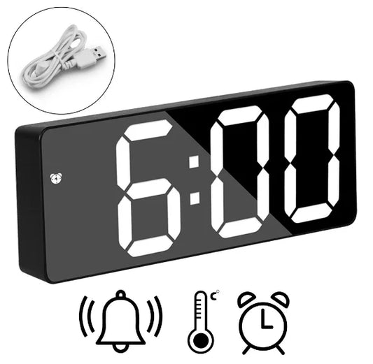 Relógio de Mesa Despertador Digital  LED de Mesa  Temperatura