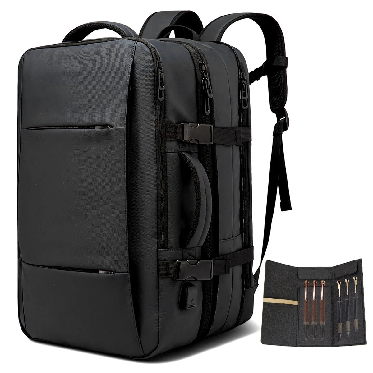 Mochila multifuncional de grande capacidade para laptop, carregamento USB,  Impermeável
