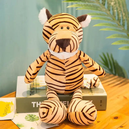 Bicho de Pelúcia  de Animais da Floresta – Leão, Tigre, Elefante, Macaco, Leopardo, Girafa e Guaxinim, 25cm para Crianças
