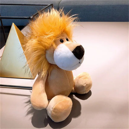 Bicho de Pelúcia  de Animais da Floresta – Leão, Tigre, Elefante, Macaco, Leopardo, Girafa e Guaxinim, 25cm para Crianças