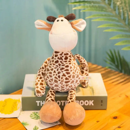 Bicho de Pelúcia  de Animais da Floresta – Leão, Tigre, Elefante, Macaco, Leopardo, Girafa e Guaxinim, 25cm para Crianças