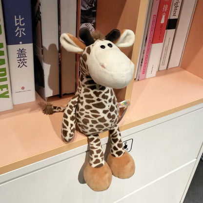 Bicho de Pelúcia  de Animais da Floresta – Leão, Tigre, Elefante, Macaco, Leopardo, Girafa e Guaxinim, 25cm para Crianças