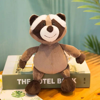 Bicho de Pelúcia  de Animais da Floresta – Leão, Tigre, Elefante, Macaco, Leopardo, Girafa e Guaxinim, 25cm para Crianças
