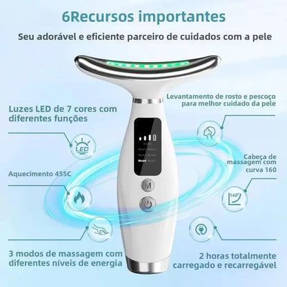 Aparelho de Beleza Facial com Luz Colorida