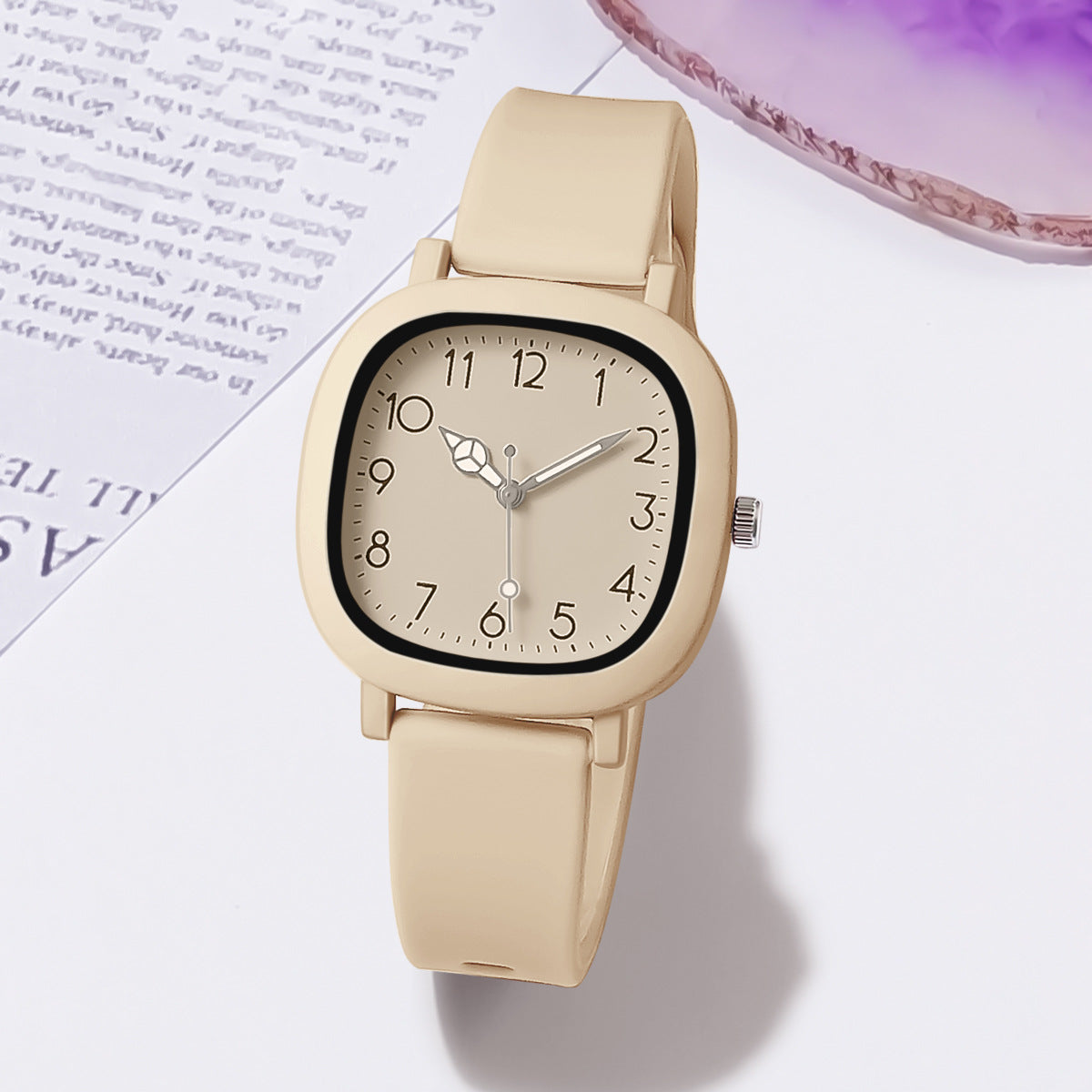 Relógio Quartz com Pulseira de Silicone