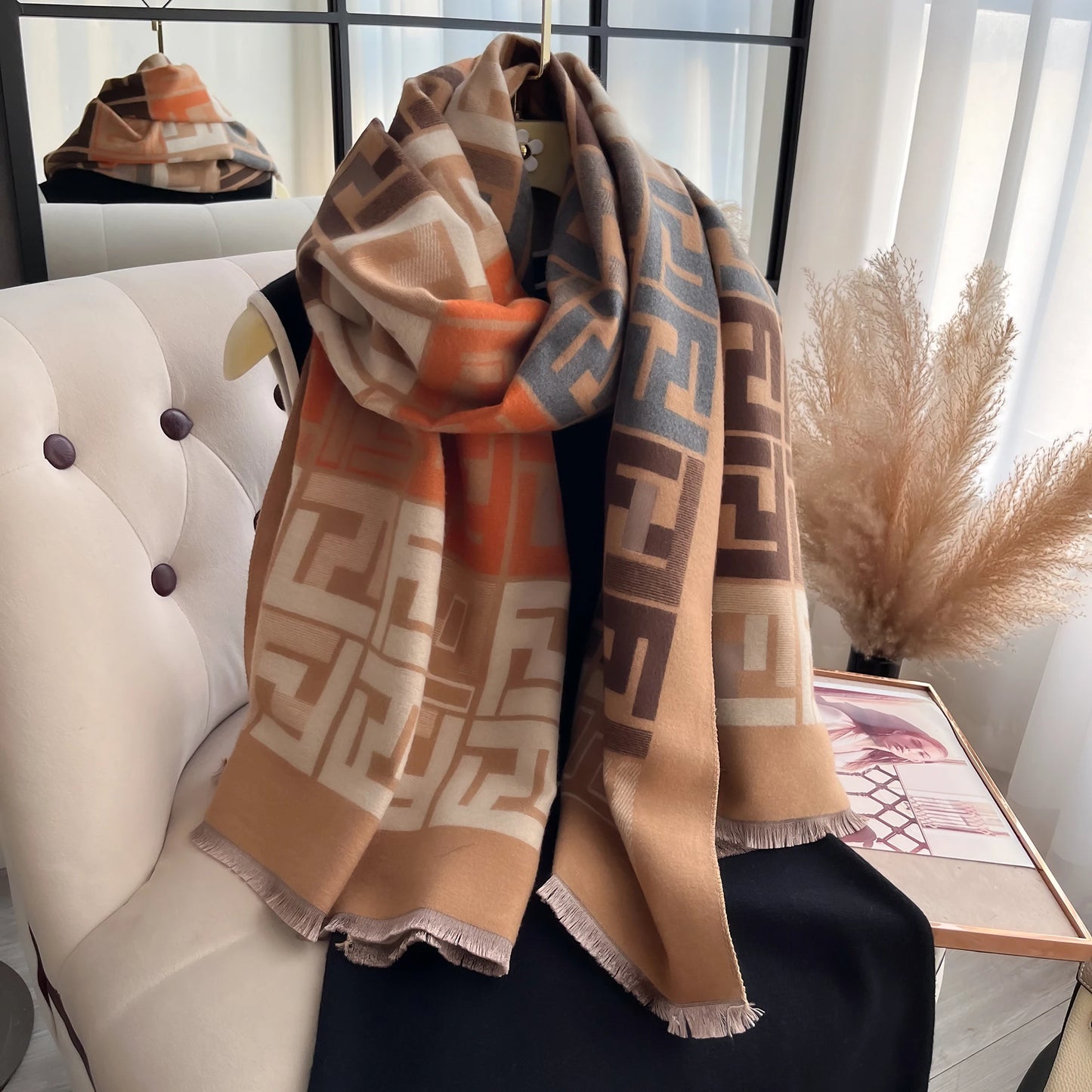 Cachecol Feminino Luxo – Dupla Face com Toque de Cashmere | Design Elegante