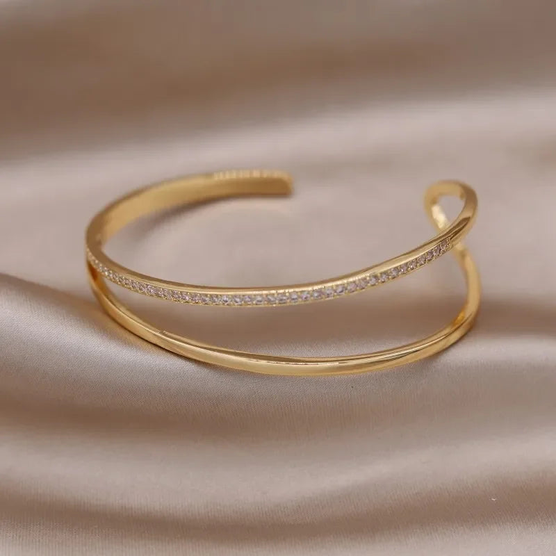 Pulseira Aberta com Zircônia