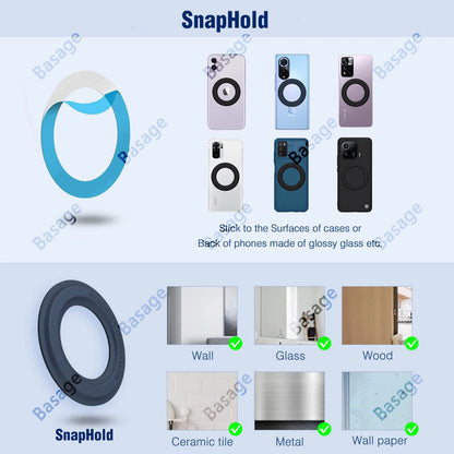 Suporte Magnético  Anel para iPhone  MagSafe, Suporte de Parede, Carro
