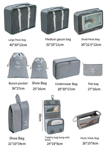 Conjunto de Organizadores de Viagem – 7/8/9/10 Peças, Arrumação para Mala, Bolsas