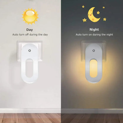 Luz noturna LED com sensor de presença tomada