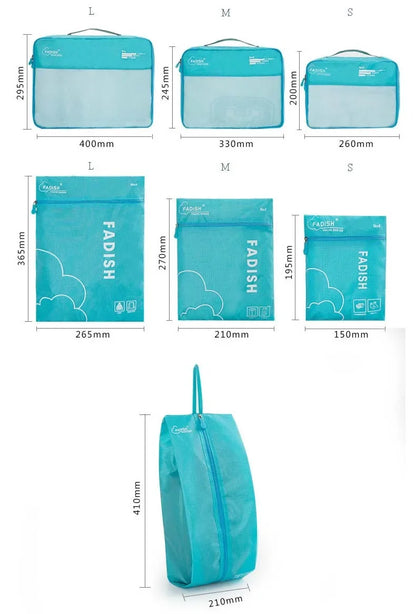 Conjunto de Organizadores de Viagem – 6 ou 7 Peças, Bolsas para Mala, Roupas e Sapatos, Compacto e Portátil