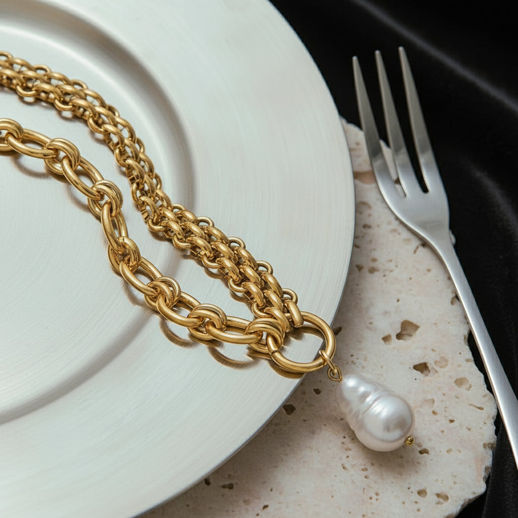 Kit Conjunto Colar com Pérola