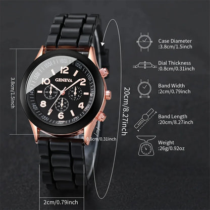Kit de 2 Relógios Quartz com Pulseira de Silicone