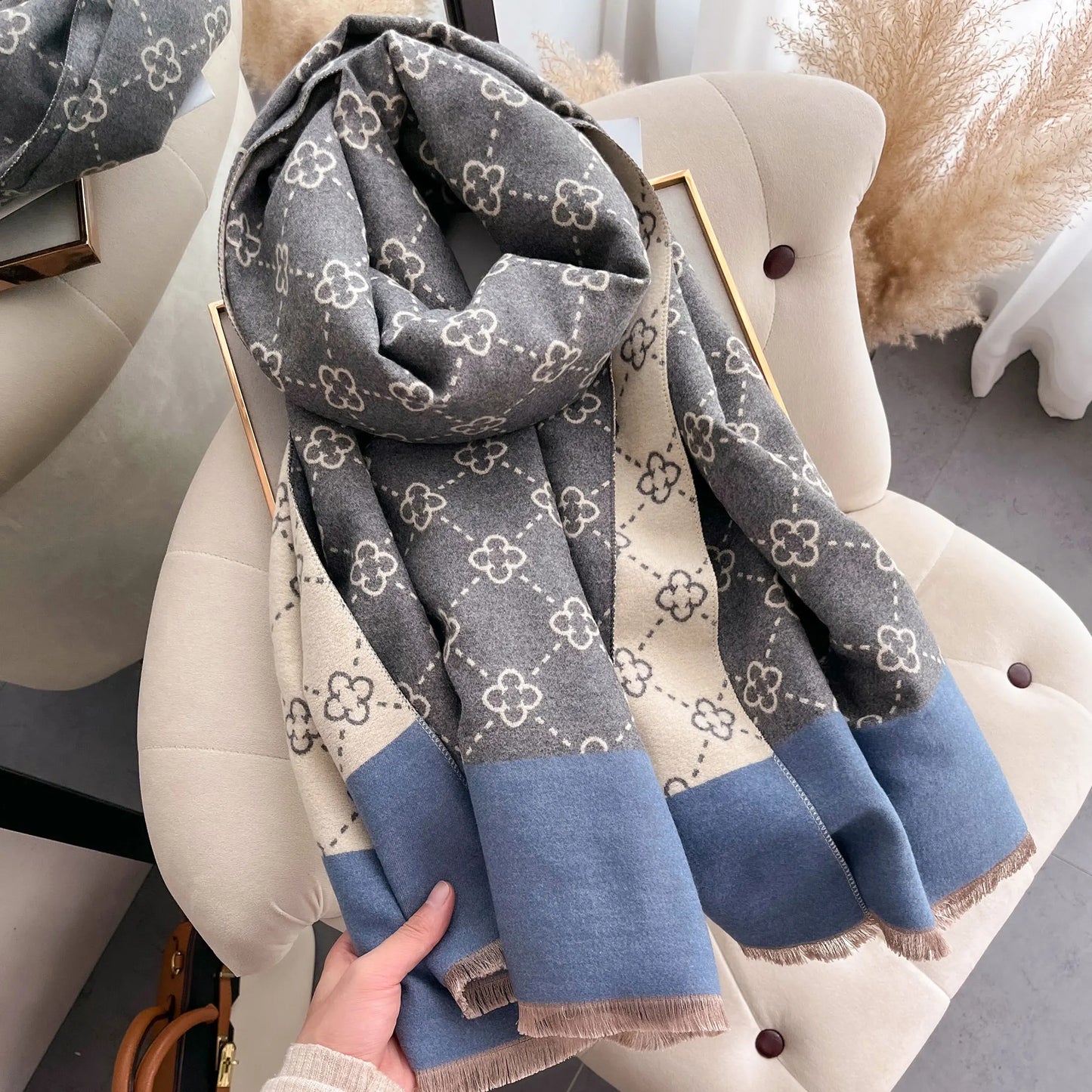 Cachecol Pashmina  Luxo Inverno – Toque de Cashmere 185x65cm