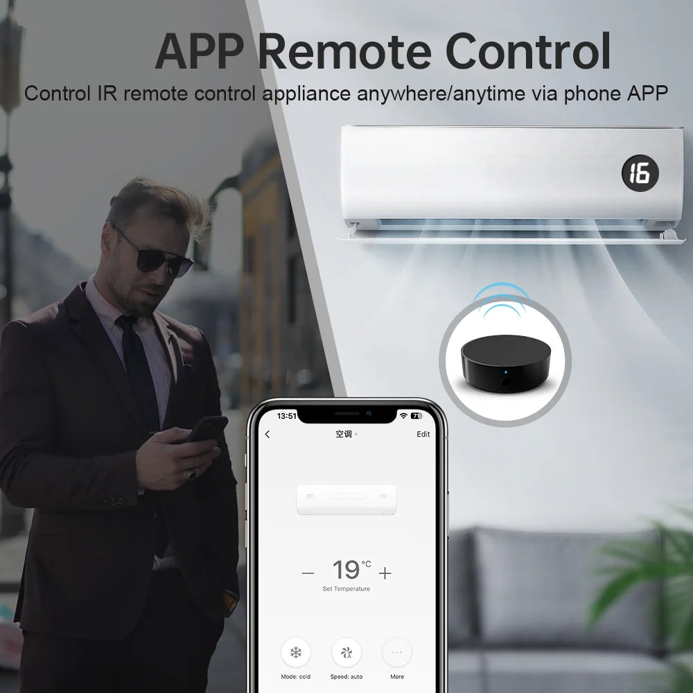 WiFi Smart Remote Control for Smart Home, Compatible with TV, Air Conditioner, Alexa and Google Home