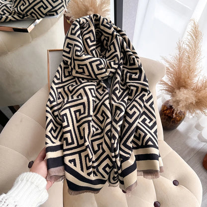 Cachecol Luxo Inverno –  Jacquard, Macio e Quente
