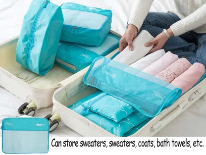 Conjunto de Organizadores de Viagem – 6 ou 7 Peças, Bolsas para Mala, Roupas e Sapatos, Compacto e Portátil