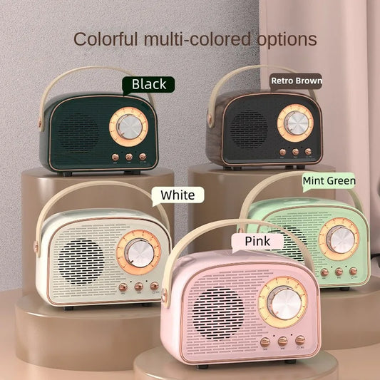 Caixa de Som Bluetooth Portátil - Som Estéreo Retro com Função FM