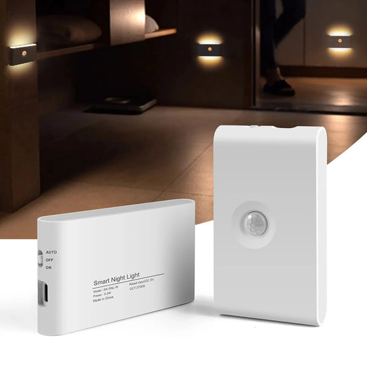 Luz Noturna com Sensor de Movimento – LED Recarregável e Magnética