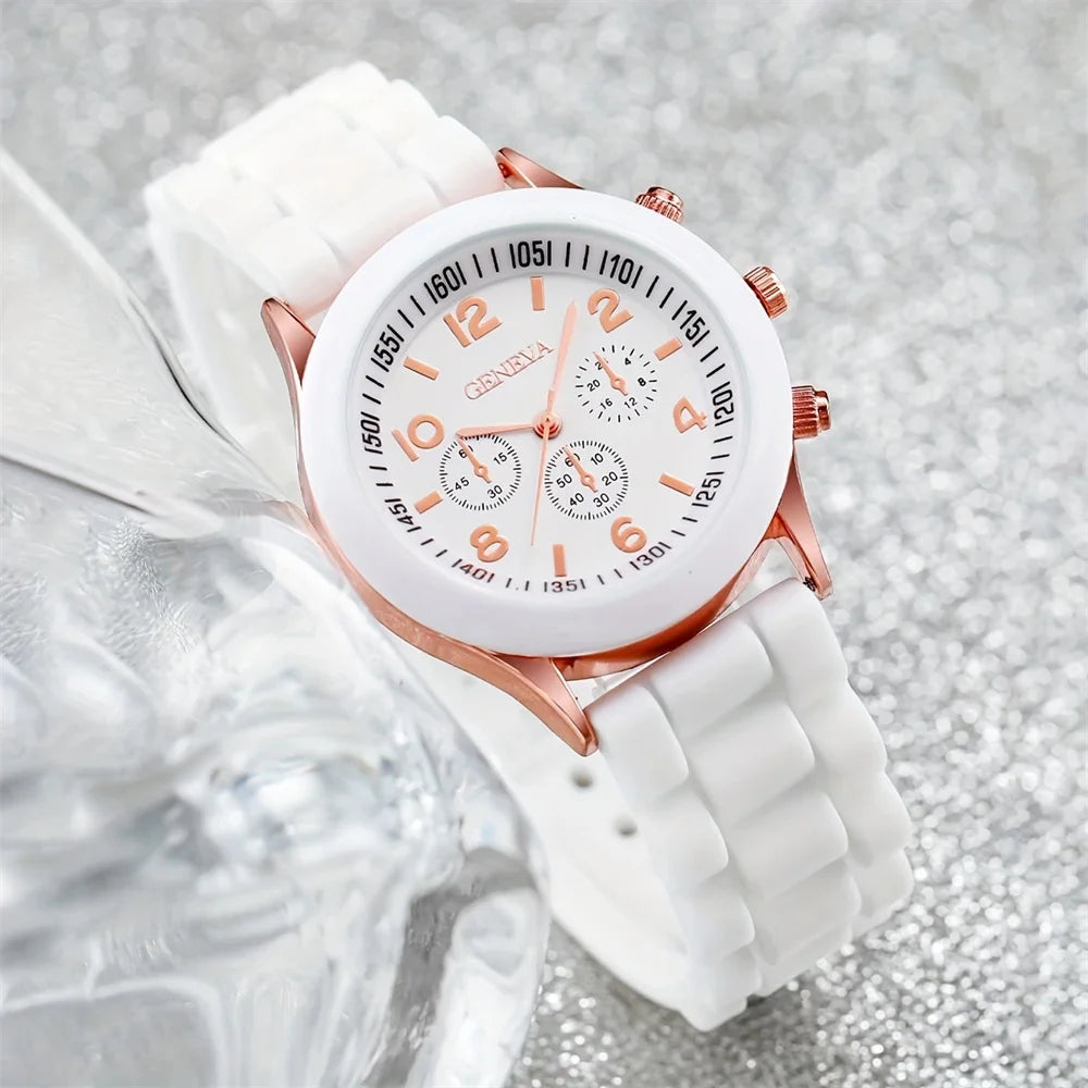Kit de 2 Relógios Quartz com Pulseira de Silicone